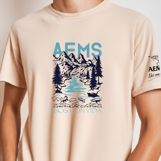 CAMISETA DE ALGODON NATURAL AEMS - RIOS CON VIDA
